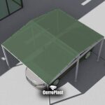 Media Sombra con Doblez y Ojales Antigranizo Verde