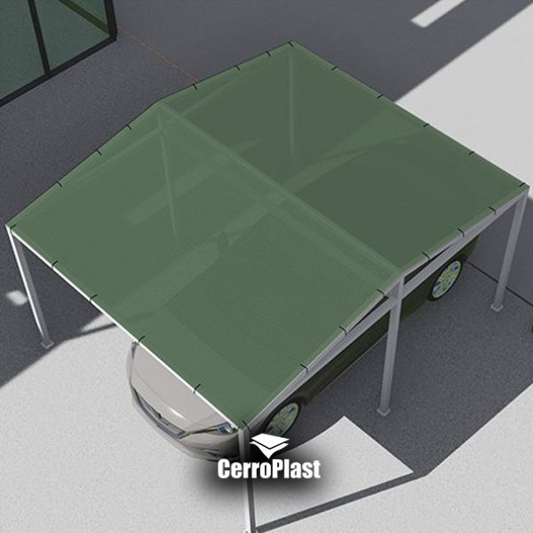 Media Sombra con Doblez y Ojales Antigranizo Verde