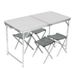 mesa plegable chica con banquitos