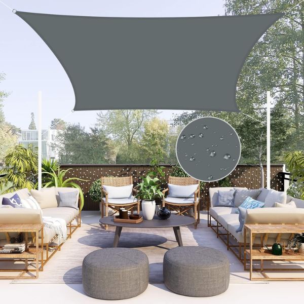 Toldo Vela Impermeable Cuadrado Gris