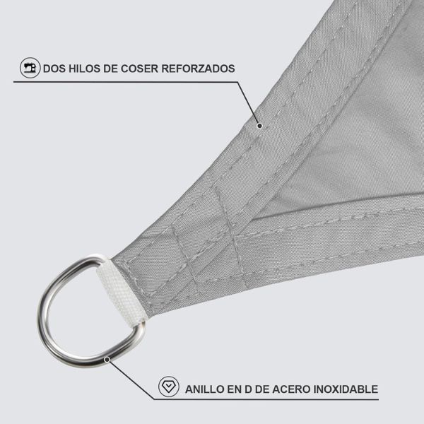 Toldo Vela Impermeable Cuadrado Gris