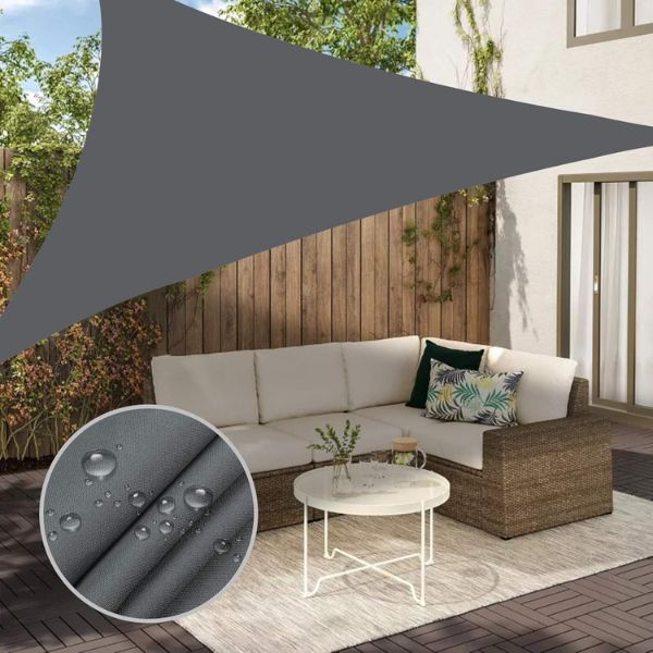 Toldo Vela Impermeable Triangular Gris