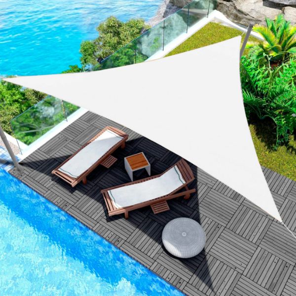 Toldo Vela Impermeable Triangular Blanco